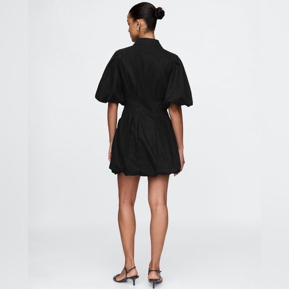 NWT! Gap Black Bubble Mini Shirtdress - Size XS 🐯 - Picture 2 of 9